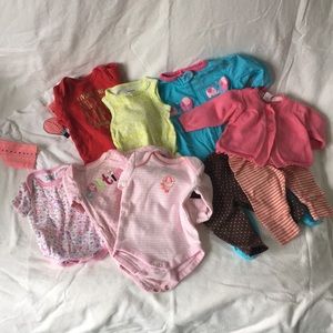 Baby Girl Bundle 10 Pieces, Onesies, Pants, Pajama